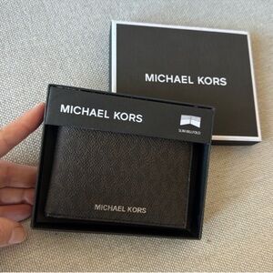 NWT Michael Kors Jet Set Slim Bifold Leather Brown Men's Wallet